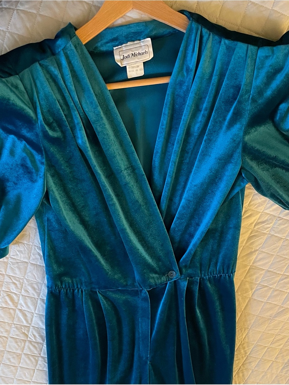 Vintage Teal Velvet Jumpsuit